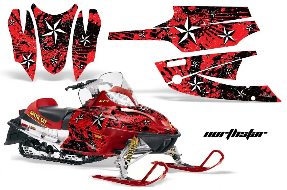 Arctic Cat Firecat F5 / F6 / F7 Sled Graphic Kit - 2003-2006 North Star Red