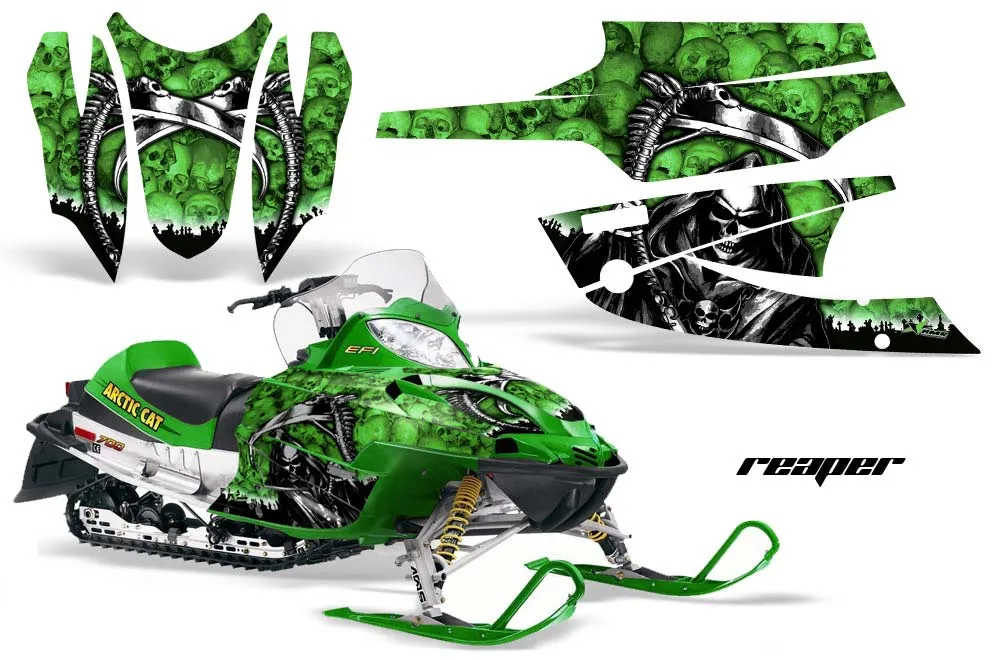 Arctic Cat Firecat F5 / F6 / F7 Sled Graphic Kit - 2003-2006 Reaper Green