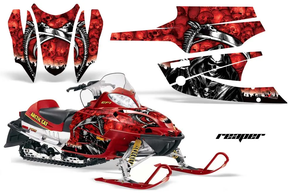 Arctic Cat Firecat F5 / F6 / F7 Sled Graphic Kit - 2003-2006 Reaper Red