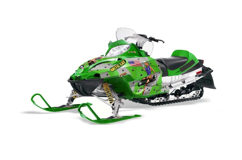 Arctic Cat Firecat F5 / F6 / F7 Sled Graphic Kit - 2003-2006 T Bomber Green