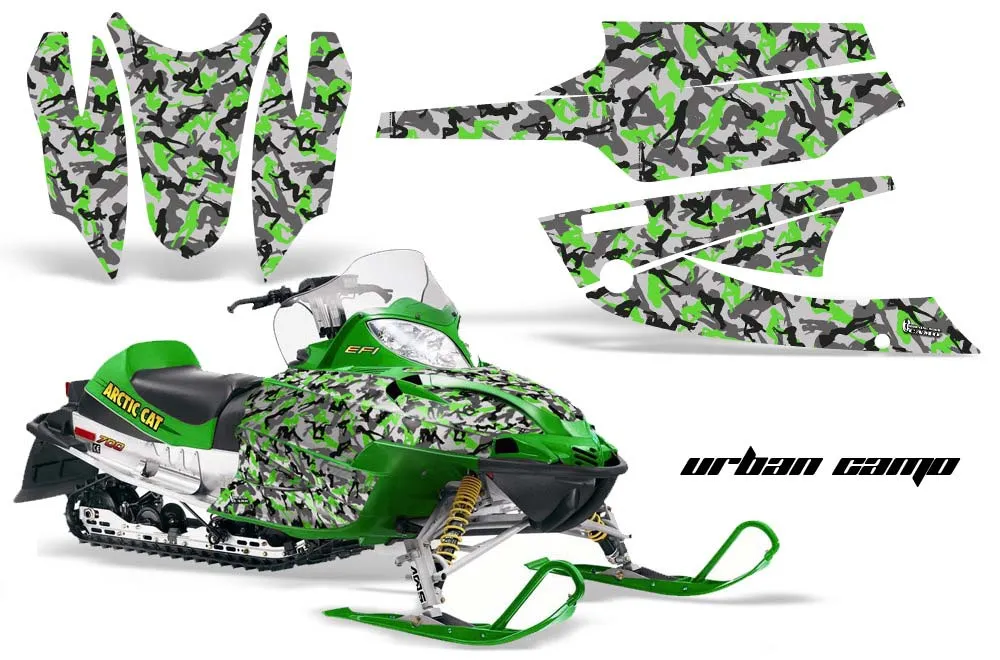 Arctic Cat Firecat F5 / F6 / F7 Sled Graphic Kit - 2003-2006 Urban Camo Green