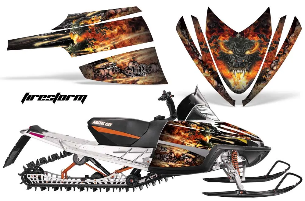 Arctic Cat M Series / Crossfire Sled Graphic Kit - All Years Firestorm Black
