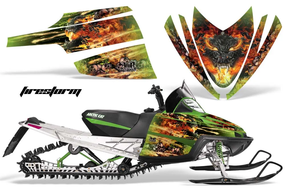 Arctic Cat M Series / Crossfire Sled Graphic Kit - All Years Firestorm Green