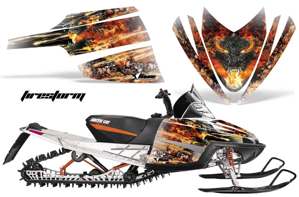Arctic Cat M Series / Crossfire Sled Graphic Kit - All Years Firestorm White