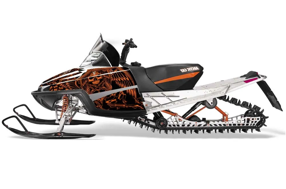 Arctic Cat M Series / Crossfire Sled Graphic Kit - All Years Skulls N Hammers Orange
