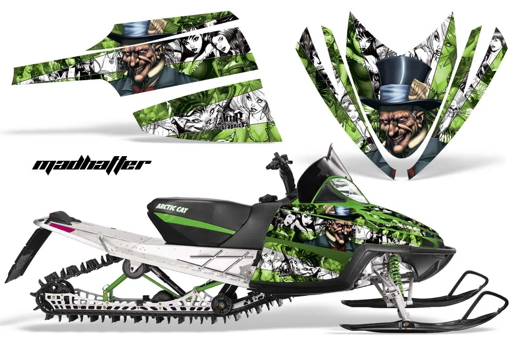 Arctic Cat M Series / Crossfire Sled Graphic Kit - All Years Mad Hatter Green