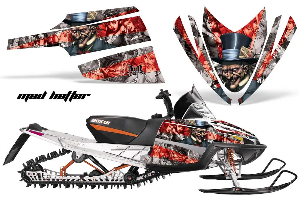 Arctic Cat M Series / Crossfire Sled Graphic Kit - All Years Mad Hatter Silver