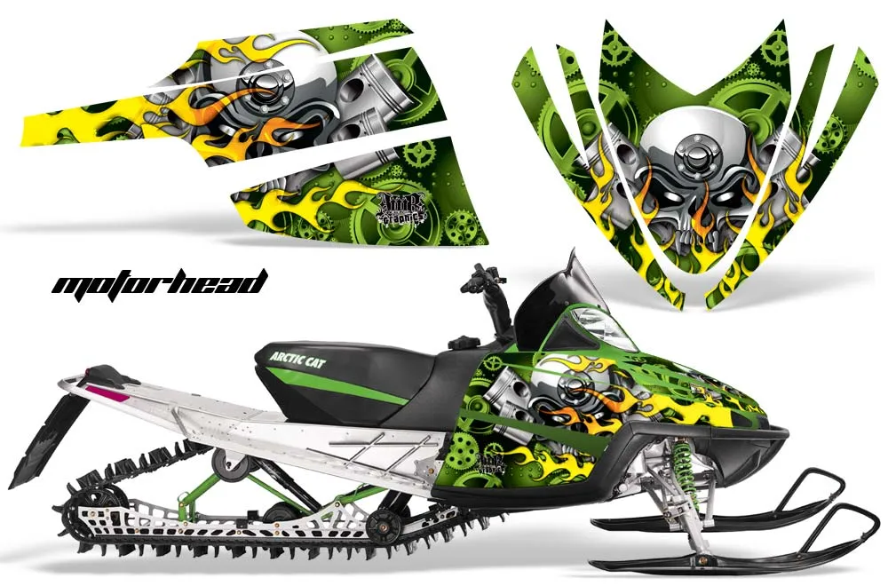 Arctic Cat M Series / Crossfire Sled Graphic Kit - All Years Motorhead Green