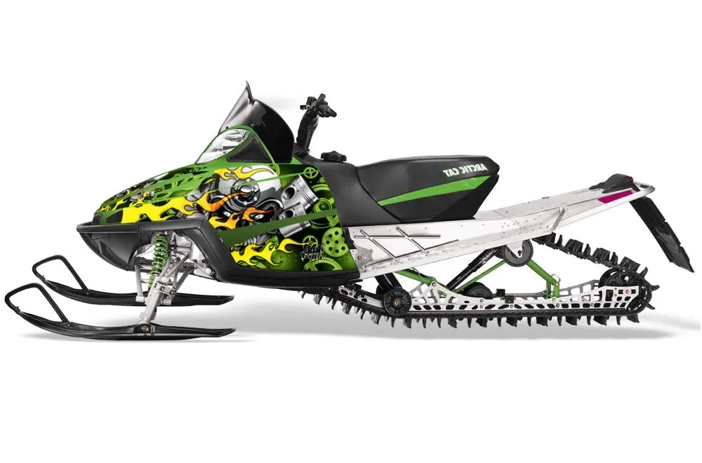Arctic Cat M Series / Crossfire Sled Graphic Kit - All Years Motorhead Green