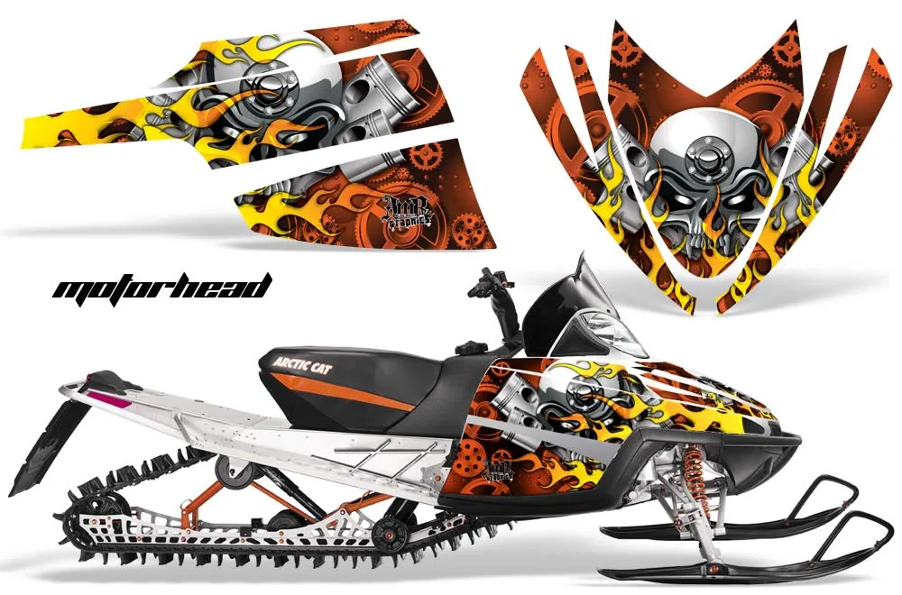 Arctic Cat M Series / Crossfire Sled Graphic Kit - All Years Motorhead Orange