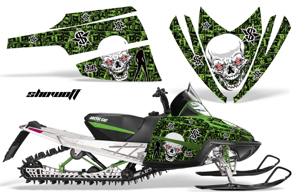 Arctic Cat M Series / Crossfire Sled Graphic Kit - All Years Showoff Green