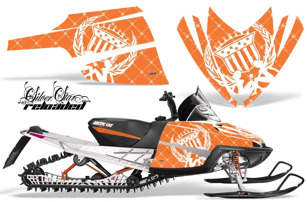 Arctic Cat M Series / Crossfire Sled Graphic Kit - All Years Silver Star - Reloaded Orange