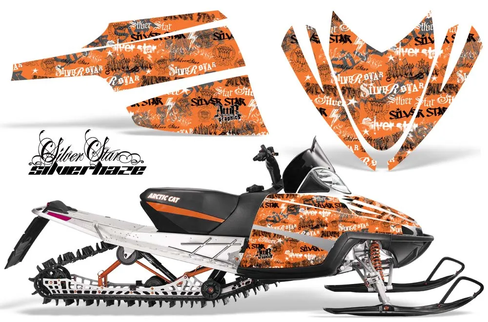Arctic Cat M Series / Crossfire Sled Graphic Kit - All Years Silver Star - Silverhaze Orange