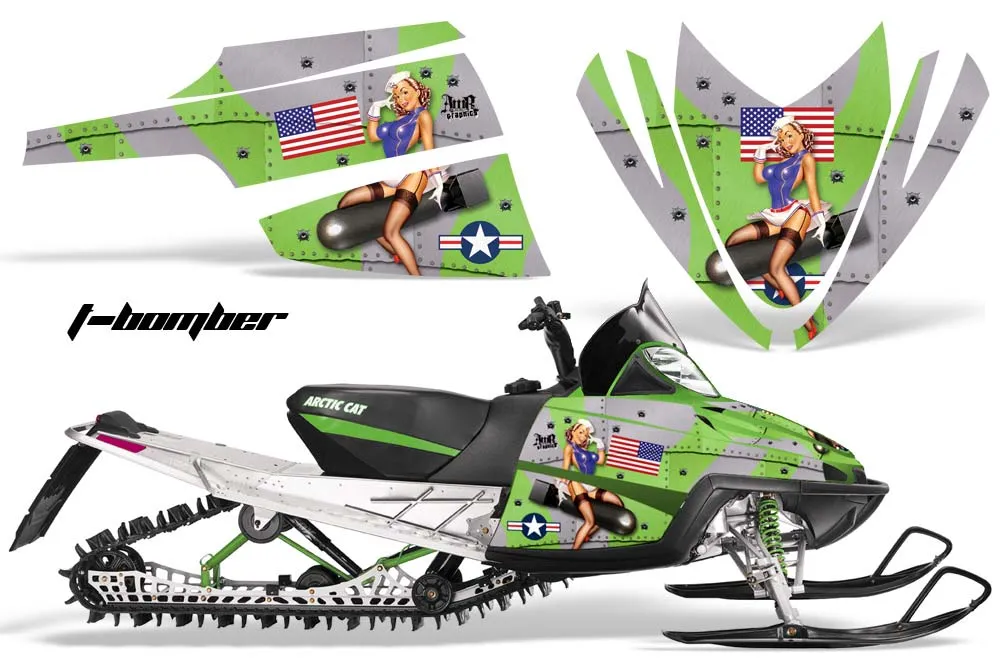 Arctic Cat M Series / Crossfire Sled Graphic Kit - All Years T Bomber Green