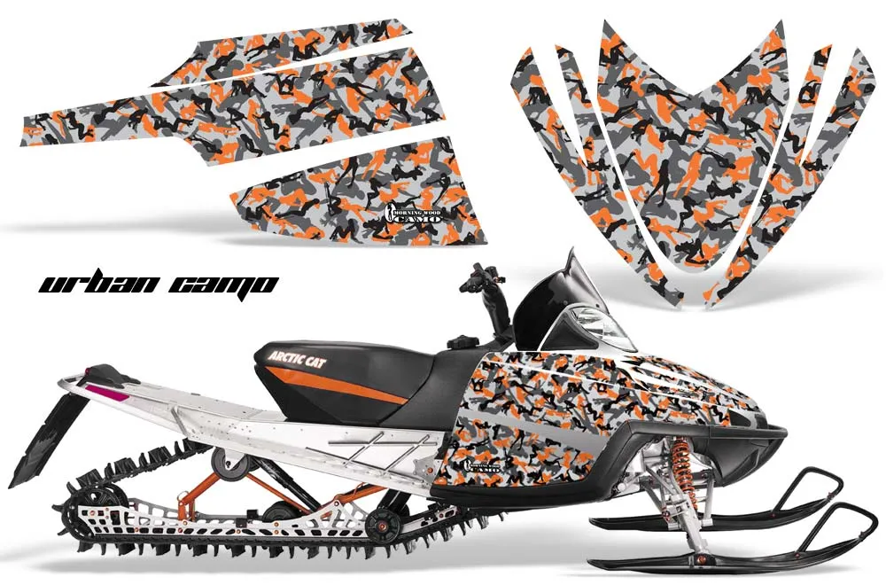 Arctic Cat M Series / Crossfire Sled Graphic Kit - All Years Urban Camo Orange