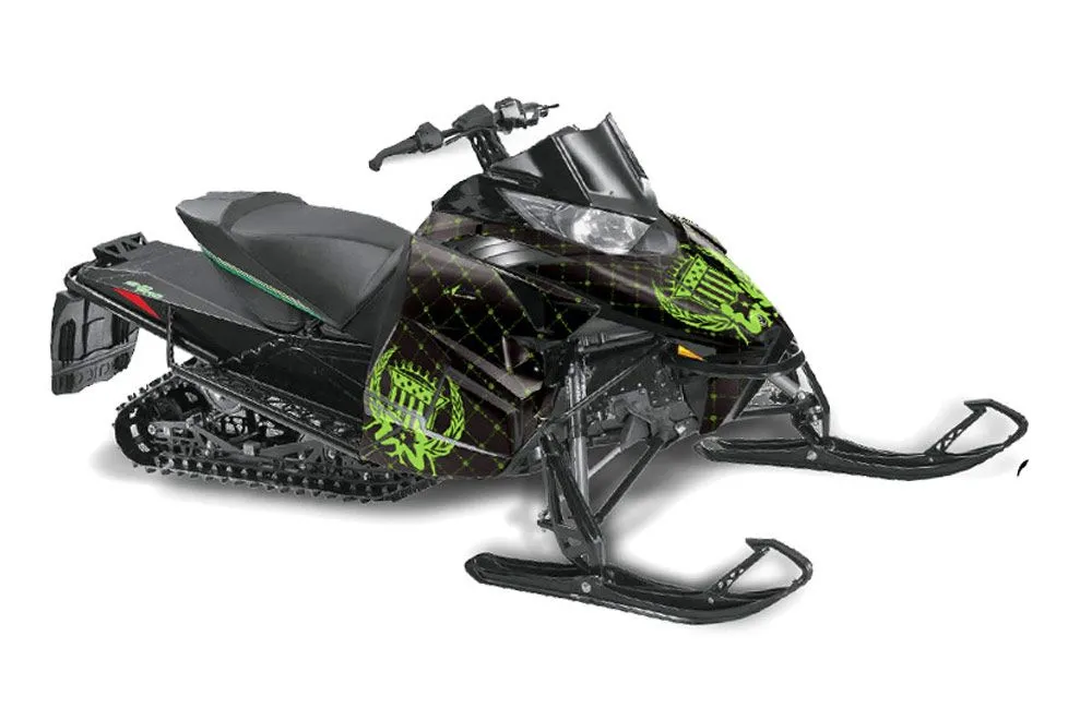 Arctic Cat ProCross Sno Pro Sled Graphic Kit - 2012-2016 Silver Star - Reloaded Green