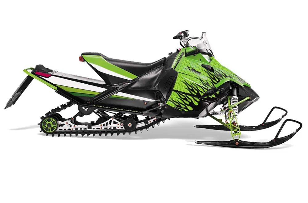 Arctic Cat Sno Pro Race 500 / 600 Sled Graphic Kit - 2008-2011 Diamond Flames Green