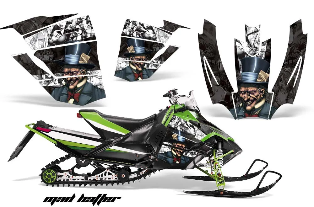 Arctic Cat Sno Pro Race 500 / 600 Sled Graphic Kit - 2008-2011 Mad Hatter Black