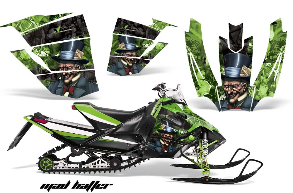Arctic Cat Sno Pro Race 500 / 600 Sled Graphic Kit - 2008-2011 Mad Hatter Green