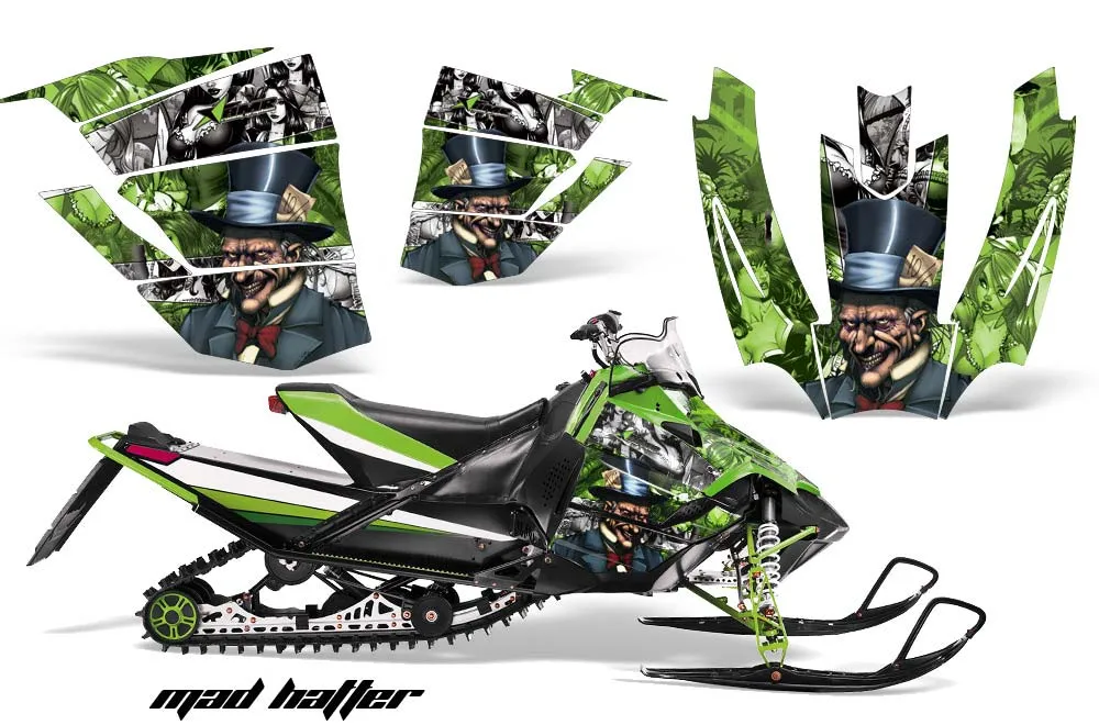 Arctic Cat Sno Pro Race 500 / 600 Sled Graphic Kit - 2008-2011 Mad Hatter Green