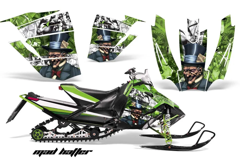Arctic Cat Sno Pro Race 500 / 600 Sled Graphic Kit - 2008-2011 Mad Hatter Green