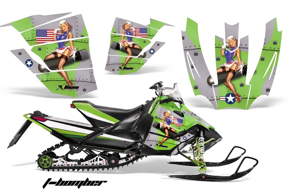 Arctic Cat Sno Pro Race 500 / 600 Sled Graphic Kit - 2008-2011 T Bomber Green