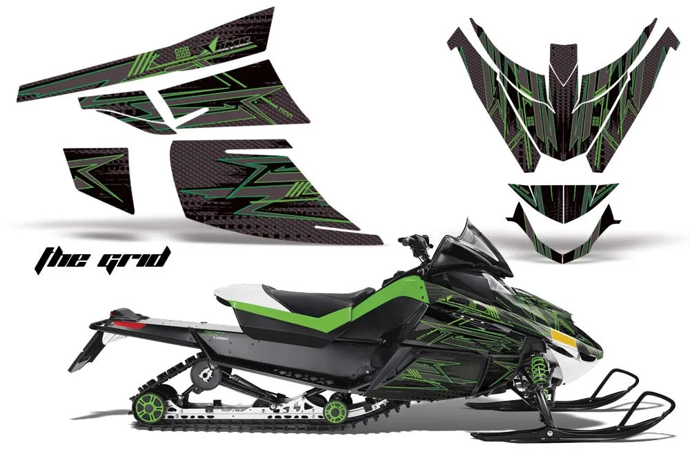 Arctic Cat Z1 Turbo Sled Graphic Kit - 2006-2012 The Grid Green
