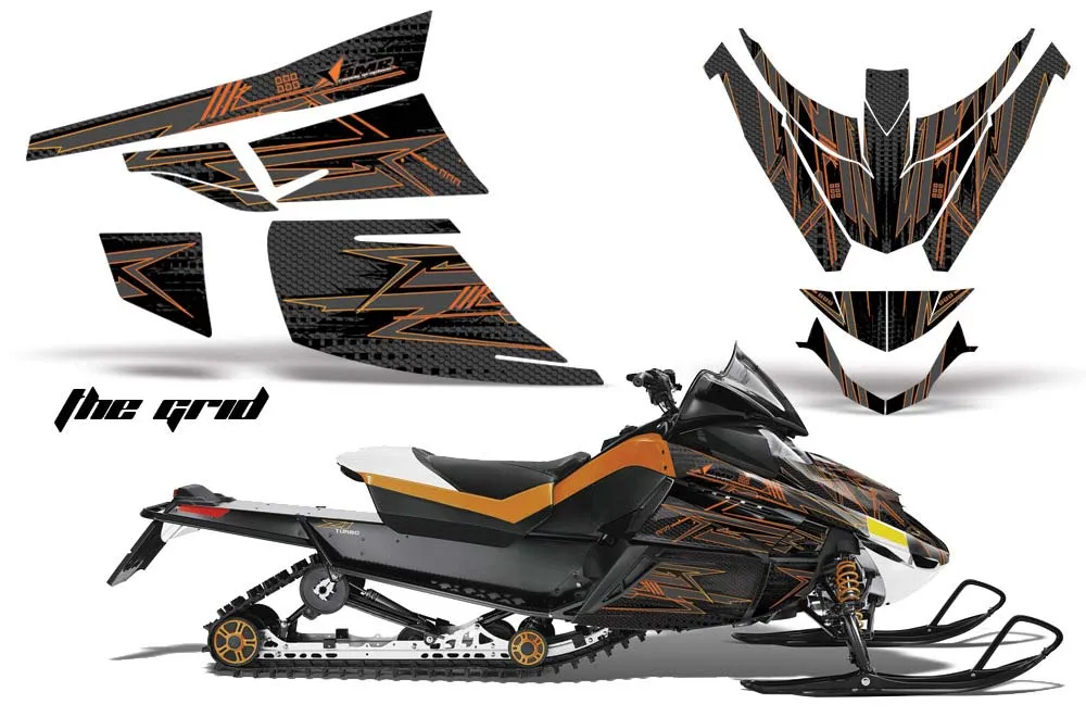 Arctic Cat Z1 Turbo Sled Graphic Kit - 2006-2012 The Grid Orange
