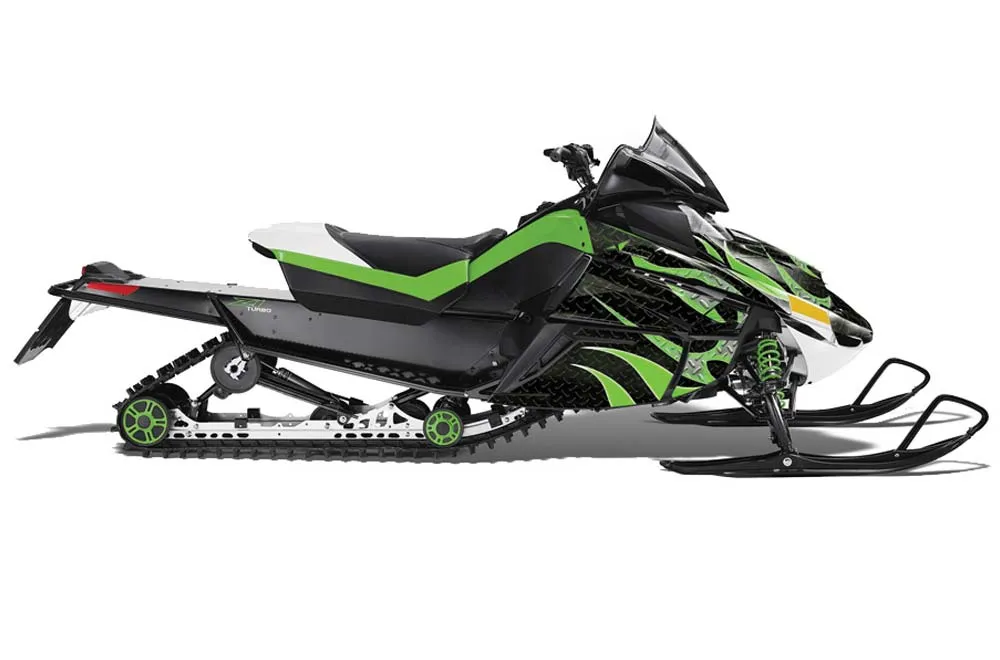 Arctic Cat Z1 Turbo Sled Graphic Kit - 2006-2012 Tribal Flames Green