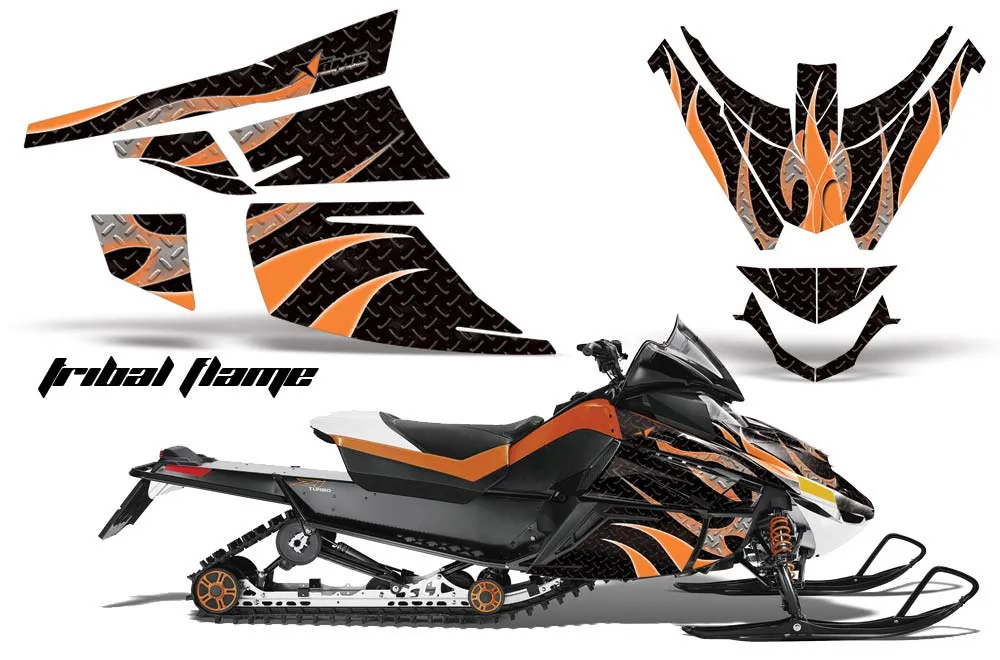 Arctic Cat Z1 Turbo Sled Graphic Kit - 2006-2012 Tribal Flames Orange