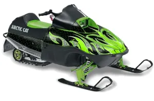 Arctic Cat 120 Sno Pro Youth Sled Graphic Kit - All Years Tribal Flames Green