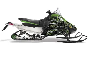 Arctic Cat F Z1 Series Sled Graphic Kit - All Years Silver Star - Silverhaze Green