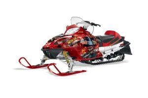 Arctic Cat Firecat F5 / F6 / F7 Sled Graphic Kit - 2003-2006 Mad Hatter Red