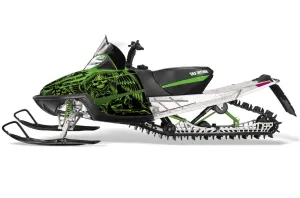 Arctic Cat M Series / Crossfire Sled Graphic Kit - All Years Skulls N Hammers Green
