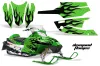 Arctic Cat Firecat F5 / F6 / F7 Sled Graphic Kit - 2003-2006 Diamond Flames Green