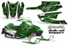 Arctic Cat Firecat F5 / F6 / F7 Sled Graphic Kit - 2003-2006 Skulls N Hammers Green