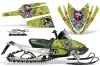 Arctic Cat M Series / Crossfire Sled Graphic Kit - All Years Ed Hardy - Love Kills Green