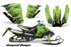 Arctic Cat Sno Pro Race 500 / 600 Sled Graphic Kit - 2008-2011 Diamond Flames Green