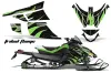 Arctic Cat Z1 Turbo Sled Graphic Kit - 2006-2012 Tribal Flames Green