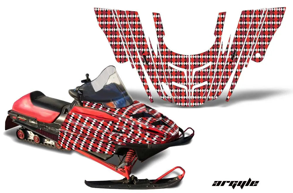 Polaris 700XC / 800XCR / 600 RMK Sled Graphic Kit - 1999-2003 Argyle Red