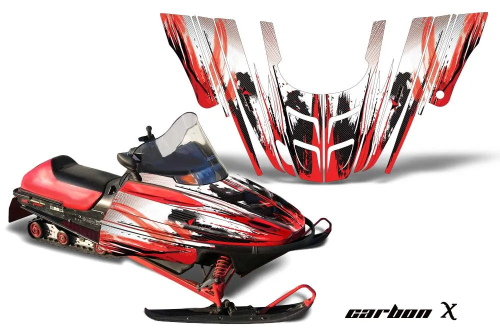 Polaris 700XC / 800XCR / 600 RMK Sled Graphic Kit - 1999-2003 Carbon X Red