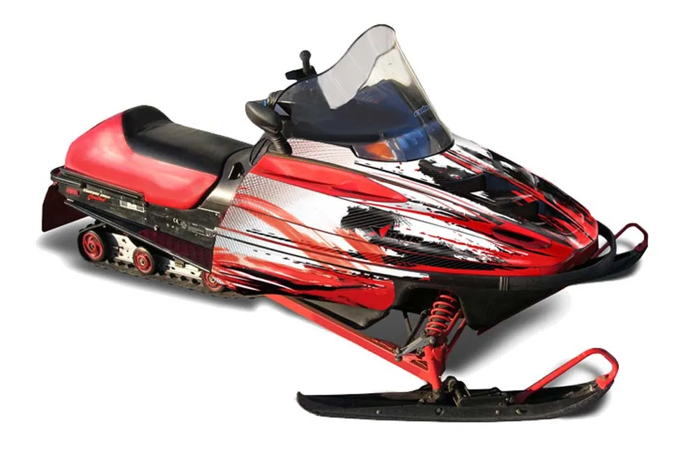 Polaris 700XC / 800XCR / 600 RMK Sled Graphic Kit - 1999-2003 Carbon X Red