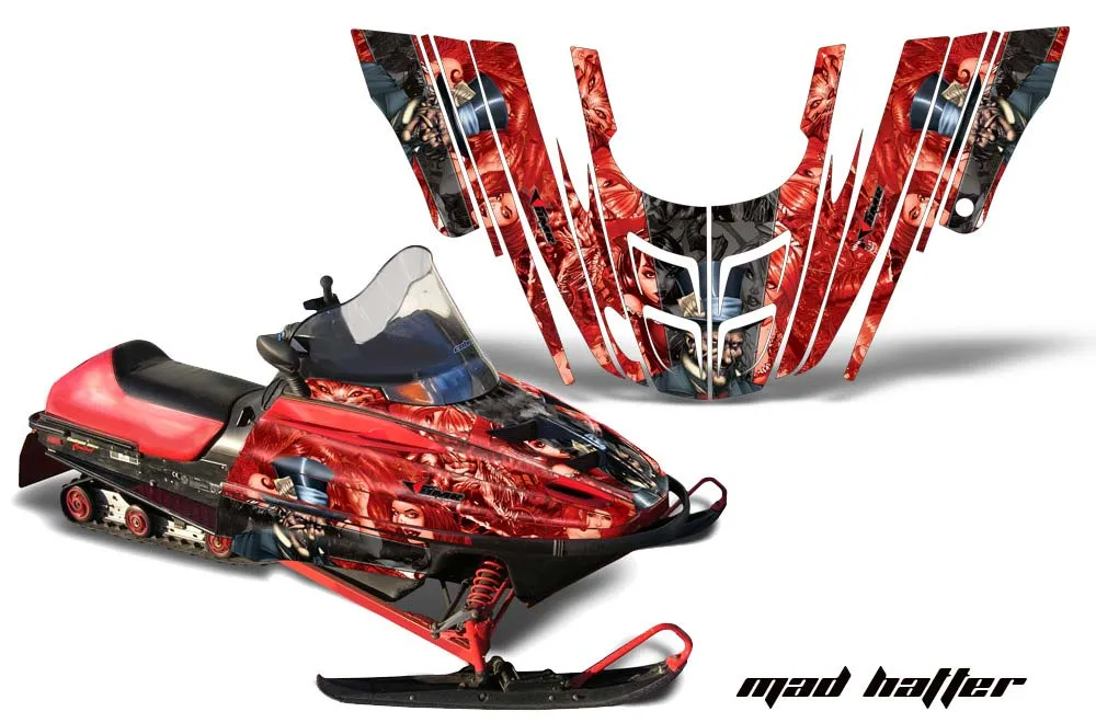Polaris 700XC / 800XCR / 600 RMK Sled Graphic Kit - 1999-2003 Mad Hatter Red