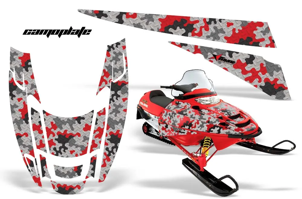 Polaris Edge Sled Graphic Kit - All Years Camoplate Red