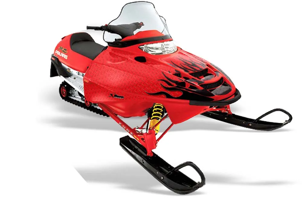 Polaris Edge Sled Graphic Kit - All Years Diamond Flames Red