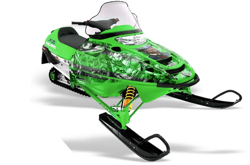 Polaris Edge Sled Graphic Kit - All Years Mad Hatter Green