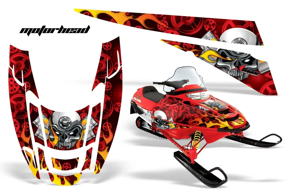 Polaris Edge Sled Graphic Kit - All Years Motorhead Red