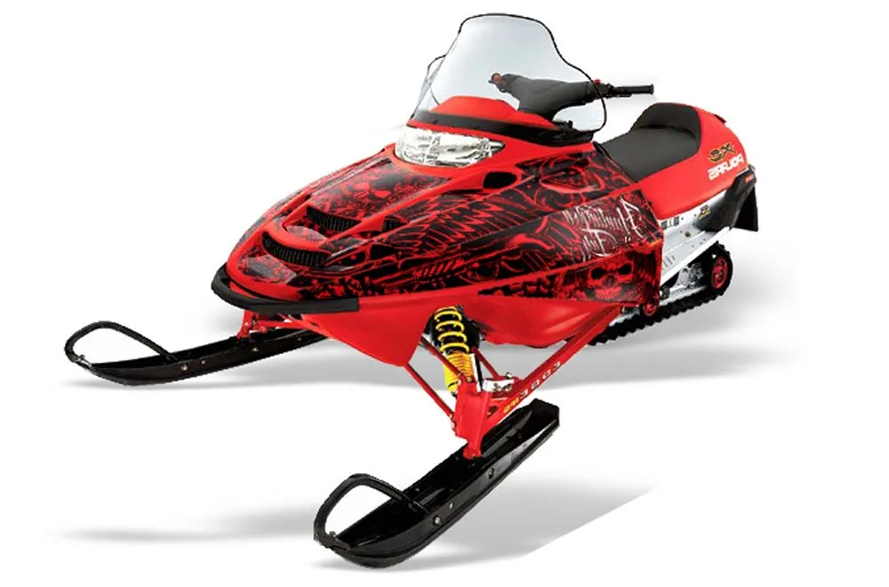 Polaris Edge Sled Graphic Kit - All Years Skulls N Hammers Red