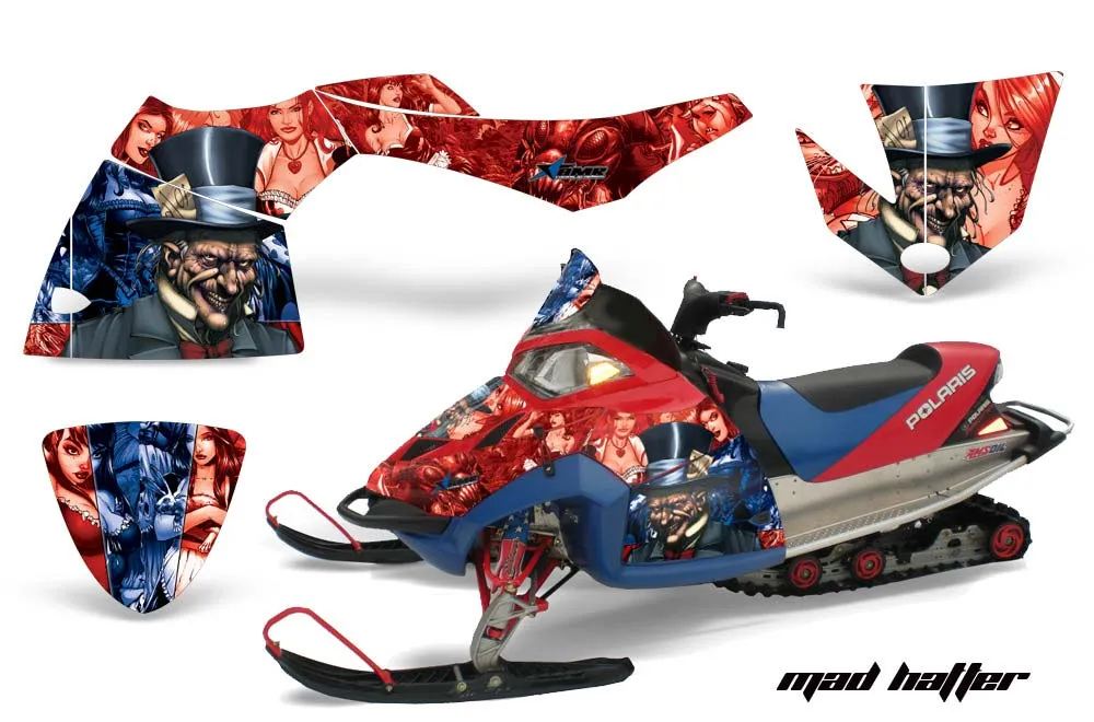 Polaris Fusion Sled Graphic Kit - 2005-2007 Mad Hatter Red