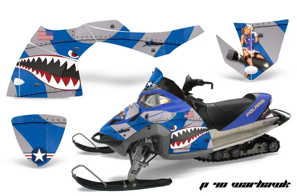 Polaris Fusion Sled Graphic Kit - 2005-2007 P40 Warhawk Blue